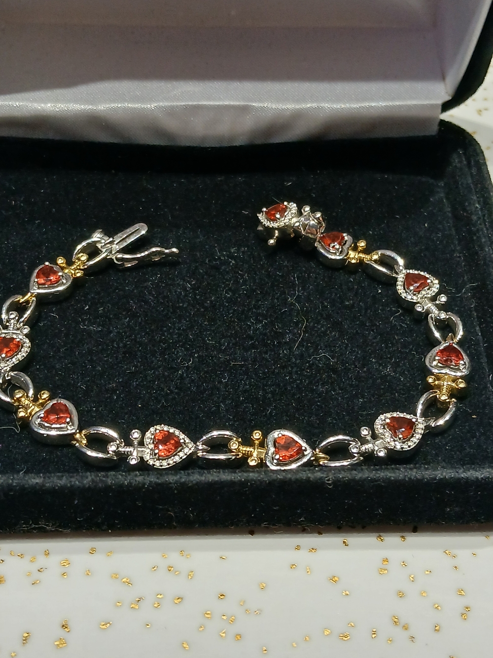 Disney's Evil Queen Heart & Dagger Enchanted Sterling Silver Gold Bracelet